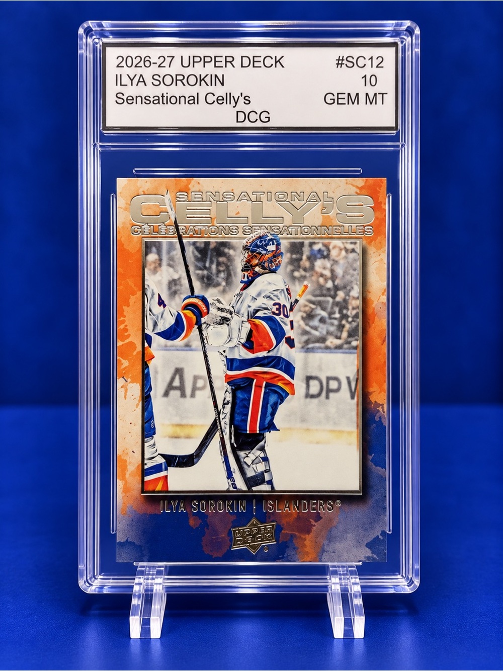 2026-27 Upper Sensational Celly's Ilya Sorokin Hockey Card - New York Islanders